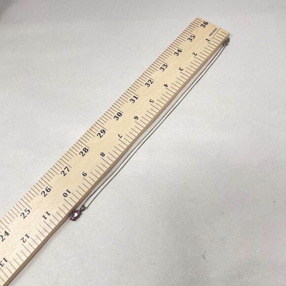 Sterling Silver Pink Marquise Cubic Zirconia Pendant  Necklace Dainty Minimal CZ - Picture 8 of 8